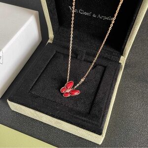 Van Cleef & Arpels Ruby Red Butterfly Necklace